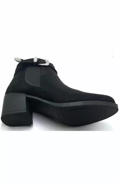 - Damenstiefel aus schwarzem Nubuk 5 cm So Season