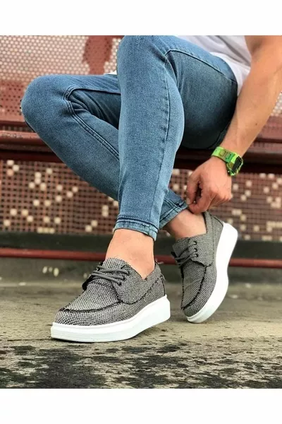  Grigio Scarpe Casual Uomo