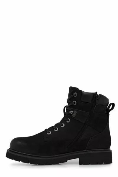  Женщины Мужчины Черный Натуральная Кожа Металлическая Пряжка Резина Открытый Повседневный Спортивный Почтовый Ботинки