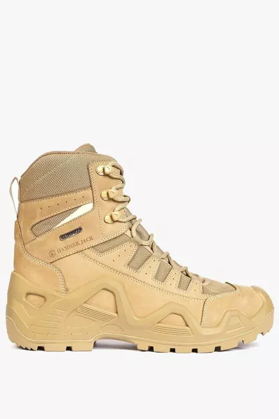 Външна водоустойчива естествена кожа пясъчно бежови мъжки тактически ботуши Postal