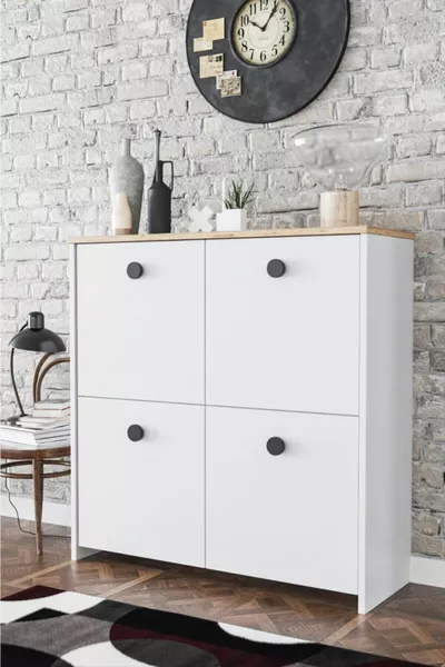 Декоративный шкаф для кладовой с 4 дверцами и 4 полками, для кухни и ванной