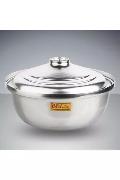 Casserole en aluminium avec couvercle de  cm, casserole pour halva, casserole en aluminium, casserole de camping