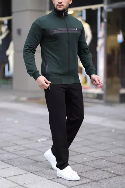 طقم رياضي ناعم الملمس للموسم الجديد، بلون زيتي، 