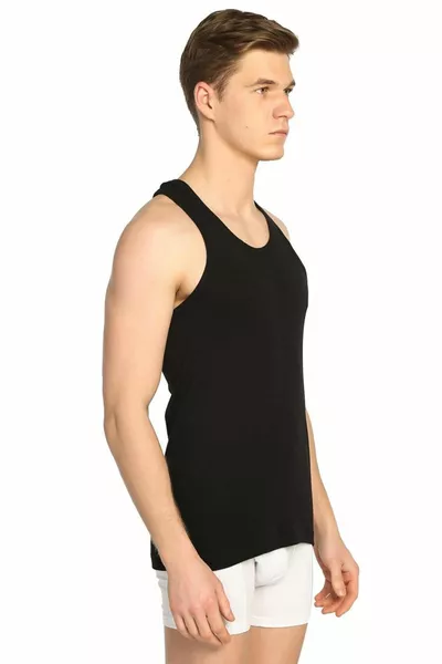 Pacco da 6 canottiere da uomo in costina % cotone - 