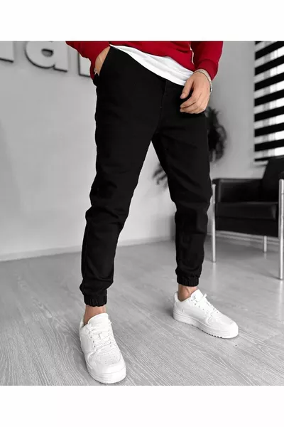 جينز رجالي بنمط جوجر، أرجل مرنة، خصور مطاطية، ستايل بوي فرند