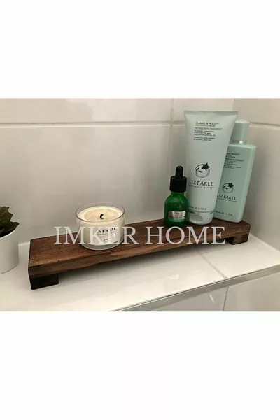 Decorative Wooden Stand Serving Board Kitchen Organizer Sauce Bottle Oil Dispenser Liquid Soap Tray