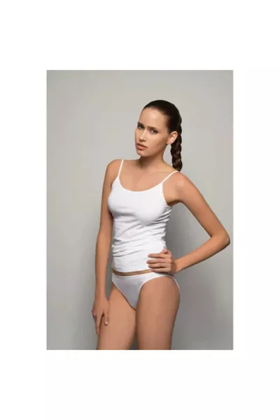 قميص نسائي أبيض أساسي بدون أكمام beya