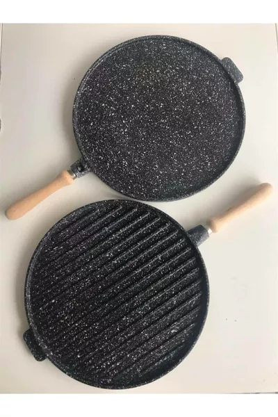 Dubbelzijdige Gietijzeren Granieten Gözleme- en Grillpan cm Gözleme