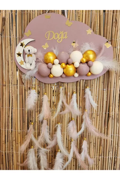 Декор для двери из дерева Облачко Декор для двери Имя для детской Поролон оптом