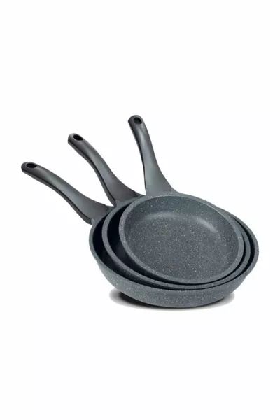 3-Piece Granite Cast Iron Pan Set  cm  cm  cm