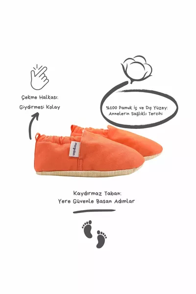 Rote rutschfeste Babyschuhe aus Baumwolle für den ersten Schritt