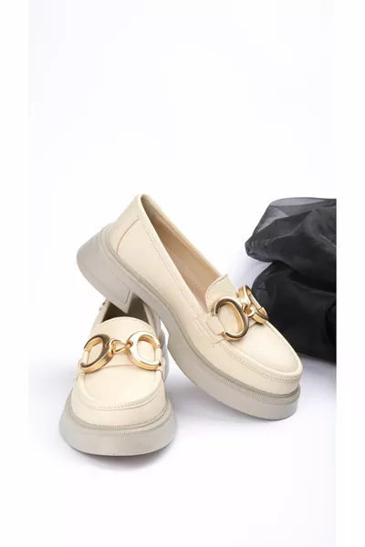  Crème - Mocassins pour femmes