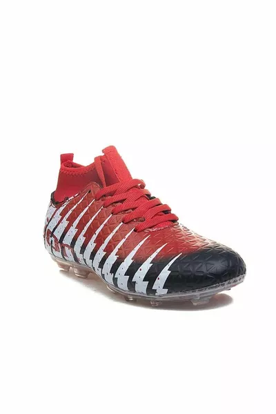  NOIR ROUGE Chaussures de football avec socquettes