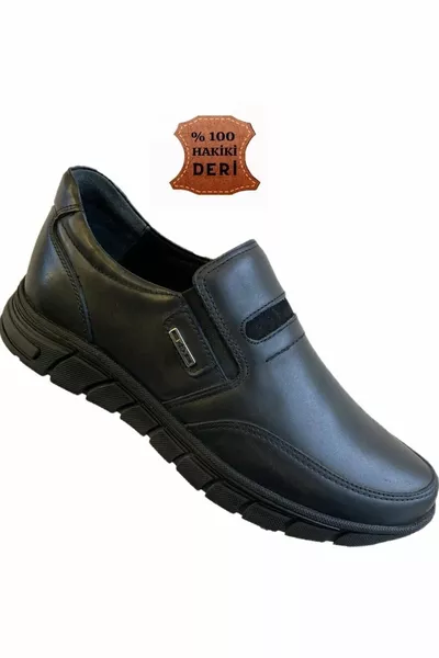 Мужская обувь из натуральной кожи зима повседневная черная 