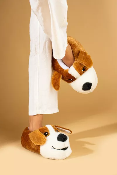 Unisex White Coffee Cute Dog Design Plush House Pandufu