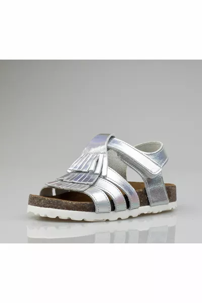 Sandales en cuir véritable pour filles, sandales orthopédiques velcro