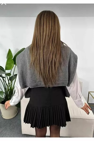 المرأة تنورة مطوي نصف تنورة ليكرا مطوي مع سحاب مخفي الظهر