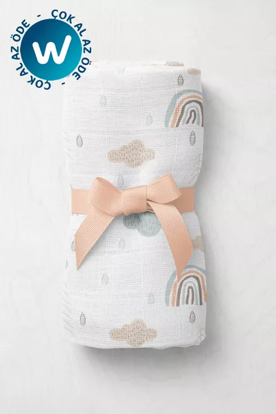 Mehrzweck-Musselin-Babydecke Regenbogen - XL  cm