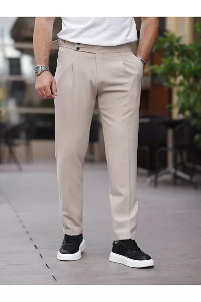 Old Money Plissierte Hose aus elastischem Stoff