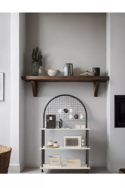 Çevir Kur White Shelf Coffee Corner Cabinet | Kitchen Organizer, Stand, **