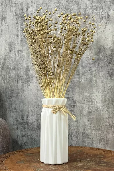 Златна ленена билка „Luna“ Аранжировка за декоративна ваза  г