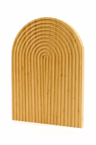 Lüx Bambu Dalgalı Sunum Tabağı Dekoratif Sunum Tahtası Kesme Tahtası Gökkuşağı Sunumluk cm.