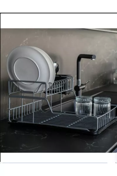 Iki Katlı Bulaşıklık Bulaşık Sepeti Bulaşık Kurutma Sepeti Tezgah Üstü Kurutma Ömür Boyu Paslanmaz