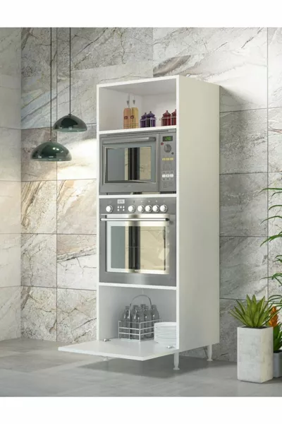 Кухненски шкаф за микровълнова печка и вградена фурна