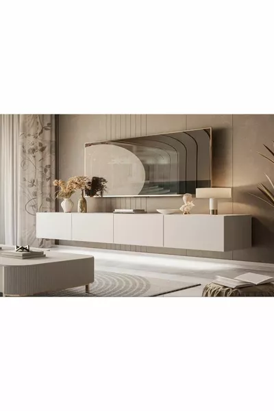 Joy TV Unit TV Stand Bottom Module CREAM Cm MDF JOY TV UNIT