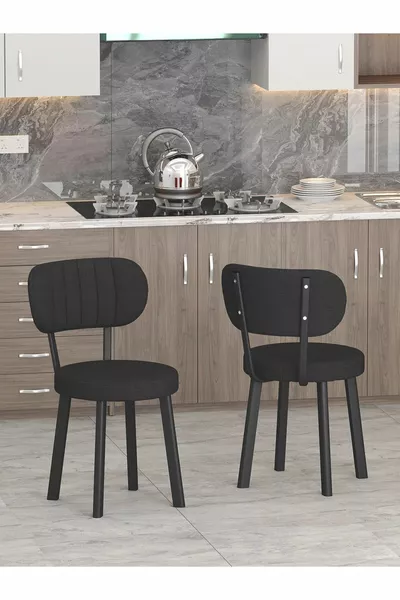Azra Series Kitchen Chair, Dining, Garden, Cafe, Modern Chair 1 Piece - Black