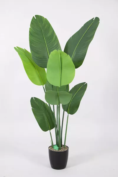 Изкуствено дърво Starliçe с реалистично докосване, 8 големи зелени листа,  см