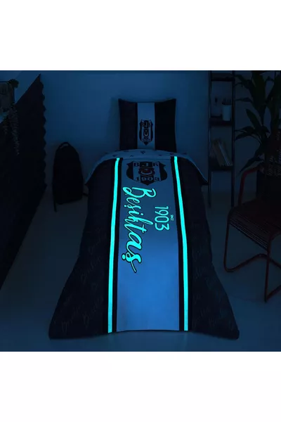 Лицензиран спален комплект Beşiktaş  Glow за едно легло  x  см