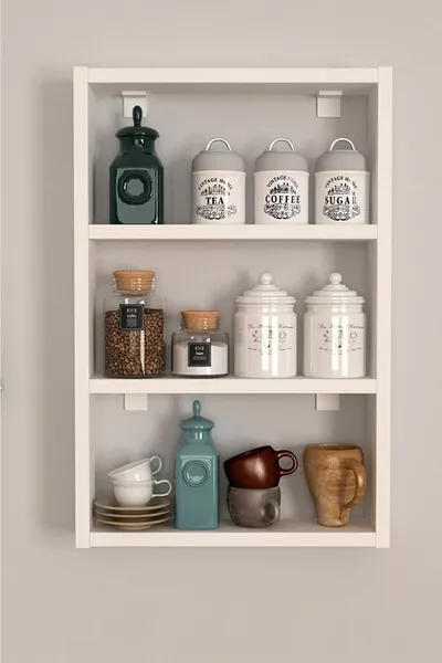 Eco 3-Tier Kitchen Wall Shelf Matte White