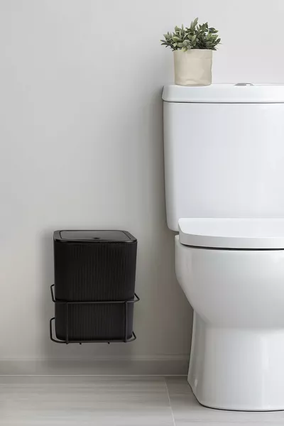 Poubelle carrée à anse Eco Magic noire