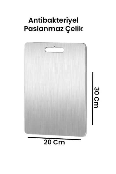 Antibakteriyel Paslanmaz Çelik Kesme Tahtası  Cm