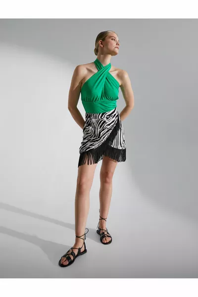 Melis Ağazat X Koton - Minigonna avvolgente con nappe