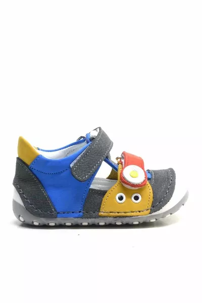 Vera Pelle Colorato Velcro Estate Primo Passo Scarpe