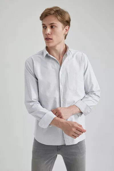 Chemise Oxford à manches longues Regular Fit au