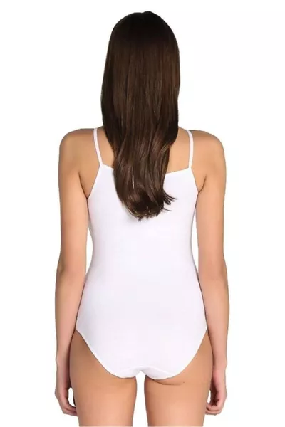 Боди на лямках с застёжкой-кнопкой Basic Tank Top, женский, черно-белый, с эластаном