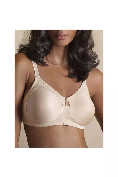 حمالة صدر داعمة بدون حشوة، أساسية باللون البيج، مقاس C