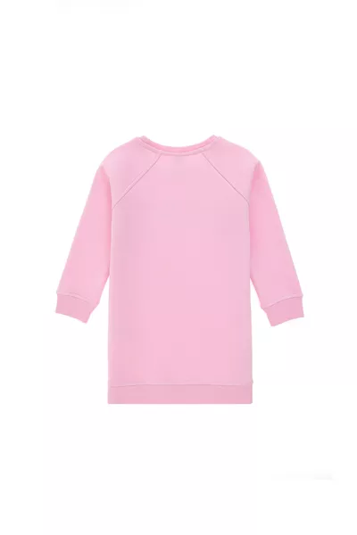 Kız Çocuk Pembe Örme Elbise 