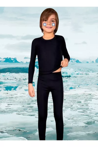 Boys' Thermal Top and Bottom Set Black