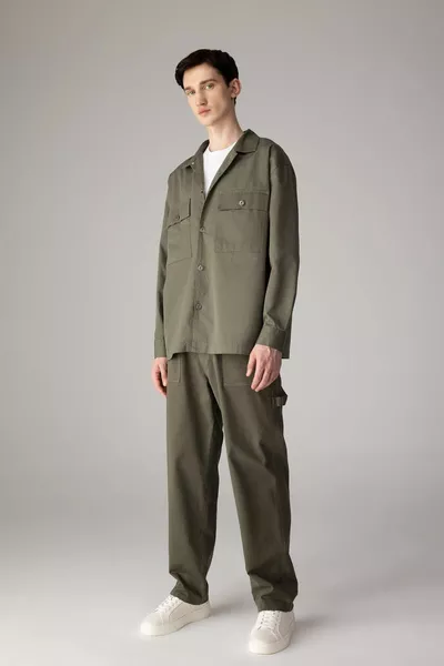 Pantalon d'été en gabardine, coupe droite, ample et confortable, avec poches, jambes droites SP