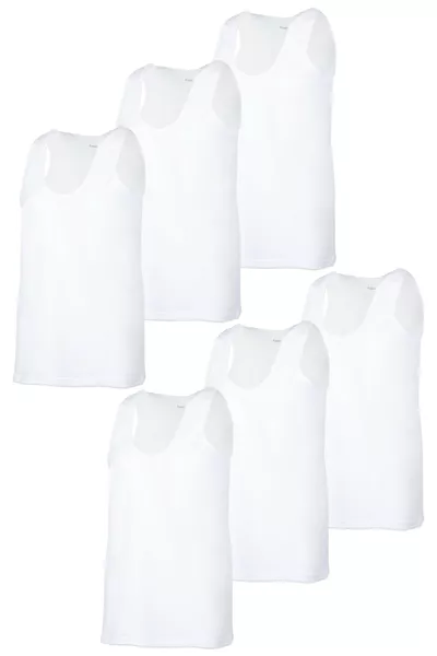 Damen 6er Pack Spitzenqualität % Baumwolle Grobstrick Trägerhemd