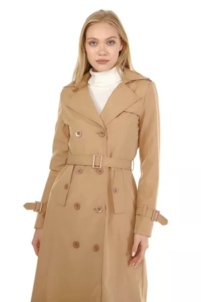 Women's Long Trench Coat with Lining - Seasonal