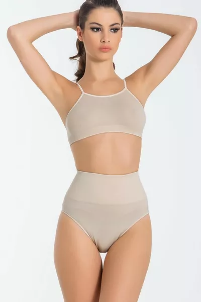 سروال داخلي نسائي عالي الخصر بخصر مشد  مديل