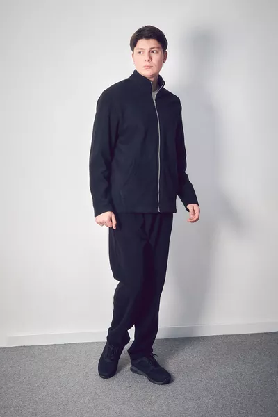 بنطال رياضي صوف بجيب وخصر مطاطي