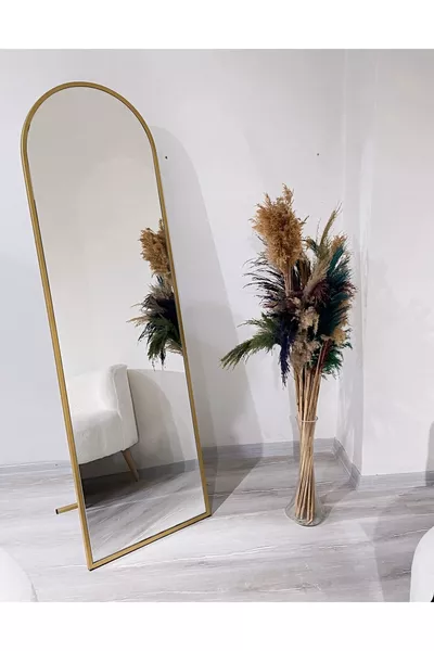 Gold Oval Floor Mirror
