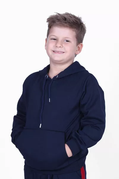 X Gedrukt Sweatshirt met Kangaroo-Zak en Capuchon voor Jongens