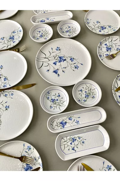 Çiğdem Blue Model  Kişilik  Parça Kahvaltı Takımı Kahvaltı Seti[ Mavi ]